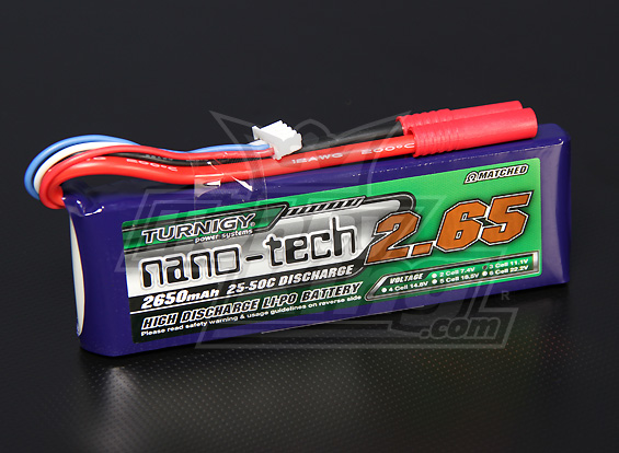 Turnigy nano 7.4V 2650mAh 25-50C 5c charge